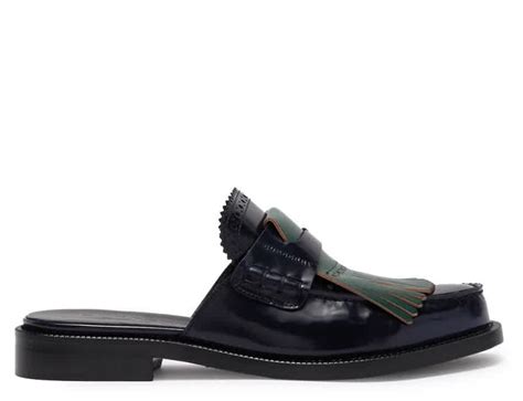 burberry beckshill|Burberry Beckshill Contrast Kiltie Fringe Leather Mules.